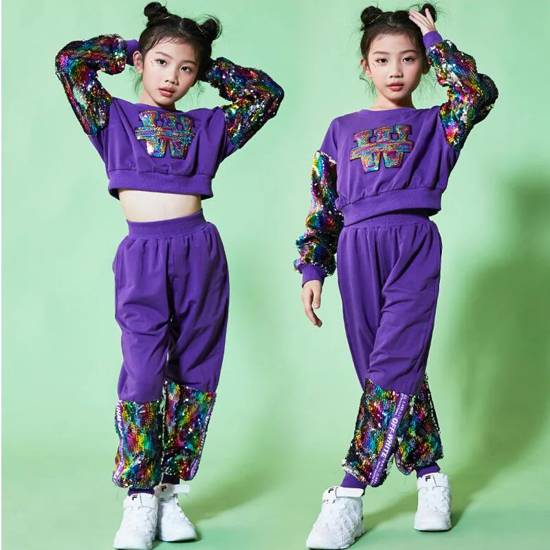 Girls Sequined Jazz Modern Dancing Costumes Clothing Suits Kids Children's Hip Hop Dance wear Costumes Set Top+Pants Outfits
Girls Sequined Jazz Modern Dancing Costumes Clothing Suits Kids Children's Hip Hop Dance wear Costumes Set Top+Pants Outfits