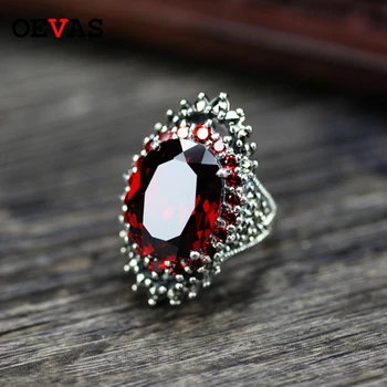 Retro Thai silver color Big Oval Red Blue stone finger rings High quality AAA CZ Wedding Engagement party jewelry bague femme
Retro Thai silver color Big Oval Red Blue stone finger rings High quality AAA CZ Wedding Engagement party jewelry bague femme
