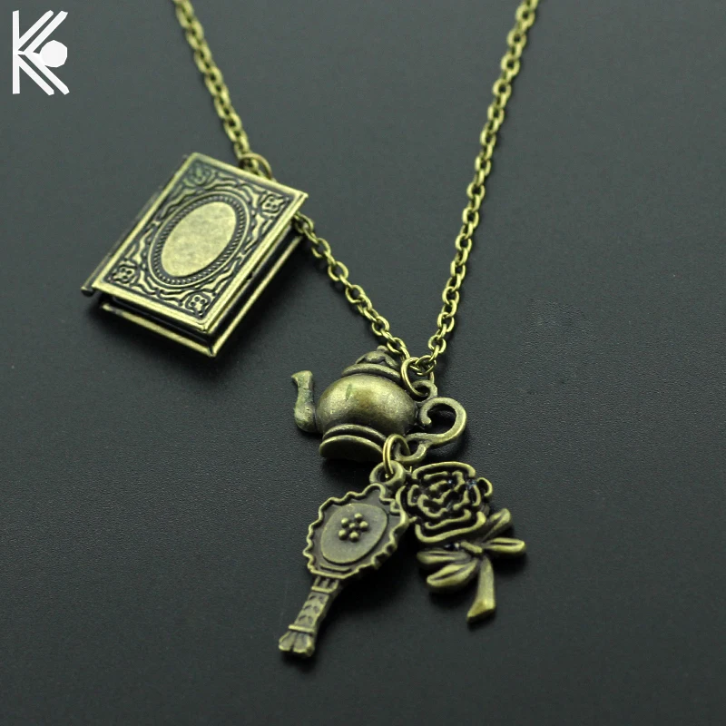Vintage brand jewelry Beauty and the Beast Necklace in Pendant necklace Phase Box Mirror Flower charm Accessories For Women Gift
Vintage brand jewelry Beauty and the Beast Necklace in Pendant necklace Phase Box Mirror Flower charm Accessories For Women Gift