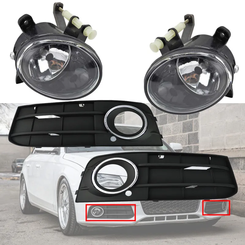 For 2009-2011 Audi A4 B8 Left & Right side Fog Light & Front Lower Grills set
For 2009-2011 Audi A4 B8 Left & Right side Fog Light & Front Lower Grills set