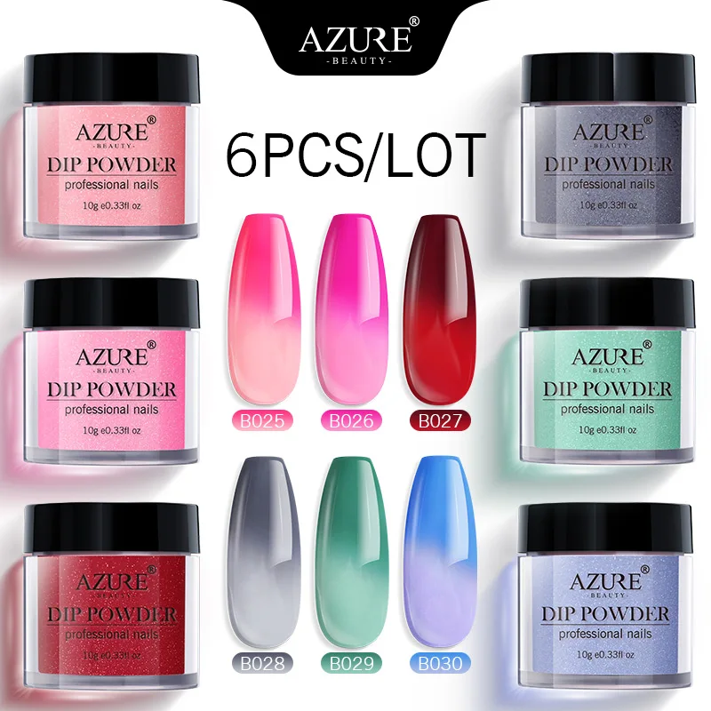 Azure Beauty 6PCS/LOT Thermal Change Gradient Nail Dipping Powder Nail Art Dipping Glitter Powder Base Top Gel 6Colors
Azure Beauty 6PCS/LOT Thermal Change Gradient Nail Dipping Powder Nail Art Dipping Glitter Powder Base Top Gel 6Colors