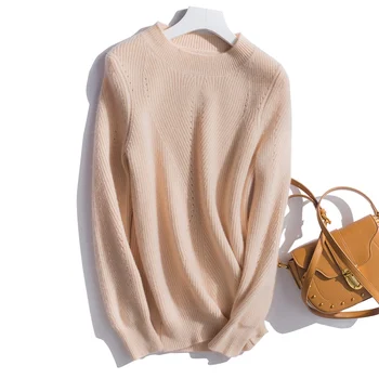 Autumn and winter new 100% pure cashmere sweater women's striped sweater long-sleeved solid color high-neck cashmere sweater
Autumn and winter new 100% pure cashmere sweater women's striped sweater long-sleeved solid color high-neck cashmere sweater