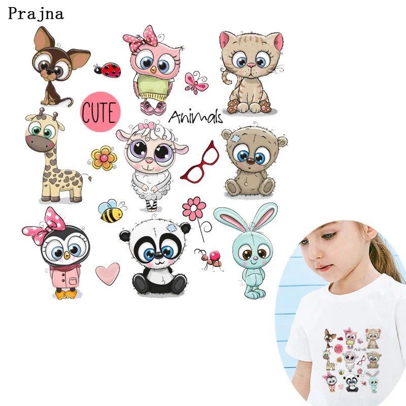 Prajna Cute Animals Transfer DIY Iron-on Vinyl Heat Transfer on Clothes Printed Cartoon Stickers for Clothing Thermal Transfer F
Prajna Cute Animals Transfer DIY Iron-on Vinyl Heat Transfer on Clothes Printed Cartoon Stickers for Clothing Thermal Transfer F