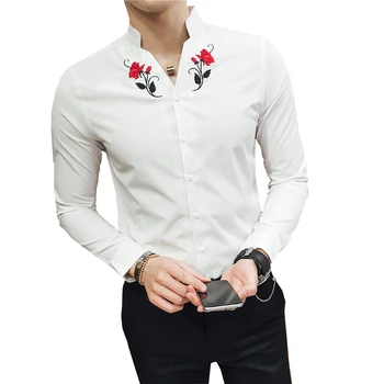 High quality embroidered shirt men slim design long sleeve men shirt fashion casual mens shirts Slim design Asia size S - XXXL
High quality embroidered shirt men slim design long sleeve men shirt fashion casual mens shirts Slim design Asia size S - XXXL