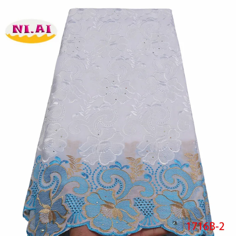 Nigerian African Lace Fabrics High Quality For Men Cotton Dry Lace Fabric With Stones Swiss Voile Lace In Switzerland XY1716B-2
Nigerian African Lace Fabrics High Quality For Men Cotton Dry Lace Fabric With Stones Swiss Voile Lace In Switzerland XY1716B-2