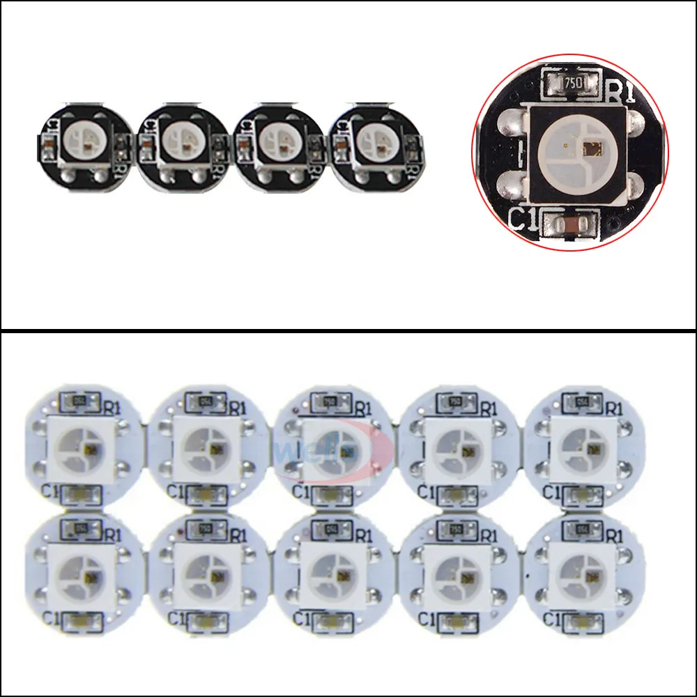 Светодиодный теплоотвод ws2812b 20 ~ 1000 шт. светодиодный чип с (10 мм * 3 мм) WS2811 IC
