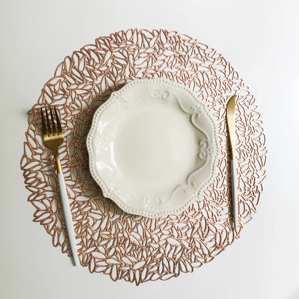 Rose Gold/Gold Table Mats PVC Placemat Hollow Heat-insulated Pad Non Slip Mats Home Decoration Table Decoration New
Rose Gold/Gold Table Mats PVC Placemat Hollow Heat-insulated Pad Non Slip Mats Home Decoration Table Decoration New