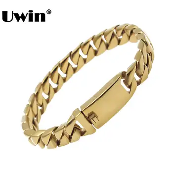 Uwin Charm Bracelet Stainless Steel Thick 13mm Cuban Chain Solid Metal Color Mens Bracelets&Bangles Fashion Hiphop Jewelry
Uwin Charm Bracelet Stainless Steel Thick 13mm Cuban Chain Solid Metal Color Mens Bracelets&Bangles Fashion Hiphop Jewelry