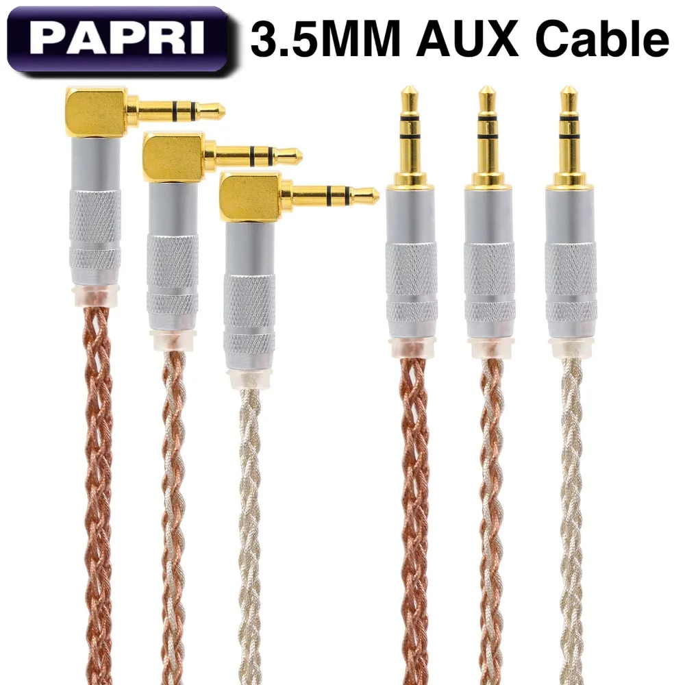 PAPRI 3.5MM To 3.5MM AUX Cable 8 Core 6N OCC Single Crystal Brass OCC Silver Platinum Wire Surround Upgrade Headphone Cables
PAPRI 3.5MM To 3.5MM AUX Cable 8 Core 6N OCC Single Crystal Brass OCC Silver Platinum Wire Surround Upgrade Headphone Cables