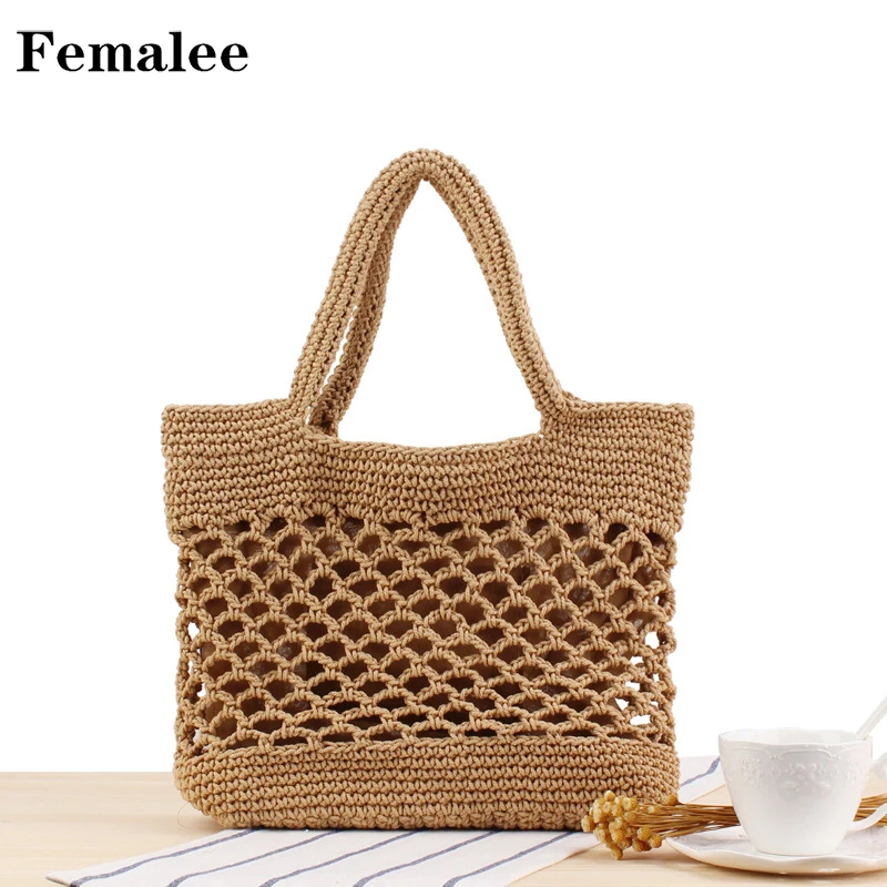 FEMALEE Mesh Cotton Rope Cut Out Totes Solid Handcraft Zipper Street Photo Women Casual Tote Beach Braided Portable Handbags
FEMALEE Mesh Cotton Rope Cut Out Totes Solid Handcraft Zipper Street Photo Women Casual Tote Beach Braided Portable Handbags