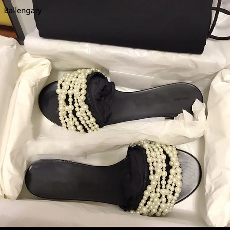 Cheap Factory Price Pearls White Nude Black Slides Women Slip On Sandalias Mujer Luxury Brand Ballengary Women Flats Size 40
Cheap Factory Price Pearls White Nude Black Slides Women Slip On Sandalias Mujer Luxury Brand Ballengary Women Flats Size 40