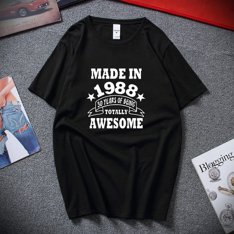 Пользовательские печатные футболки 40Th день рождения подарок Рожденный в 1988 30Th