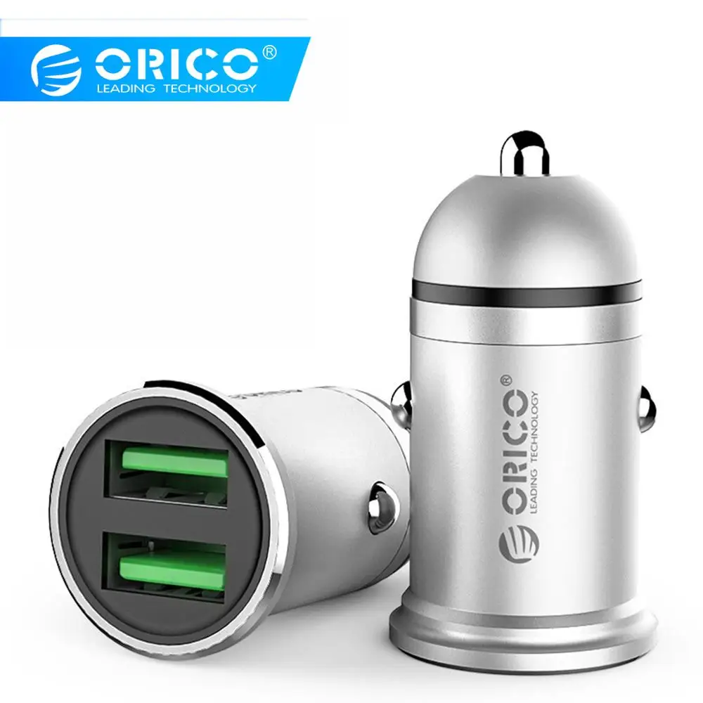 

ORICO Mini Dual USB Car Charger 2.4A 15.5W Max Mobile Phone Car Charger For iPhone Samsung Xiaomi Smart Car Phone Charger