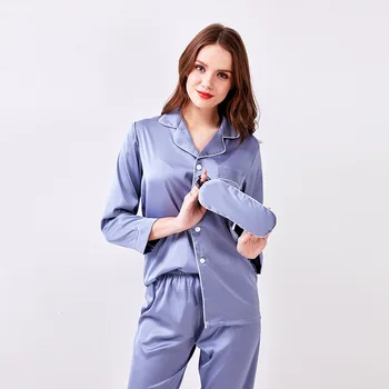 womens satin silk pajamas bathrobe set sleepwear 2019 spring summer plus size nightwear 2 pieces suit Household sky blue sweet
womens satin silk pajamas bathrobe set sleepwear 2019 spring summer plus size nightwear 2 pieces suit Household sky blue sweet