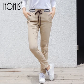 Nonis Pencil Pants Solid Sportwear Elastic Waist and Fabric pockets Trousers Slim Cotton drawstring Sweatpants Harem Pants
Nonis Pencil Pants Solid Sportwear Elastic Waist and Fabric pockets Trousers Slim Cotton drawstring Sweatpants Harem Pants