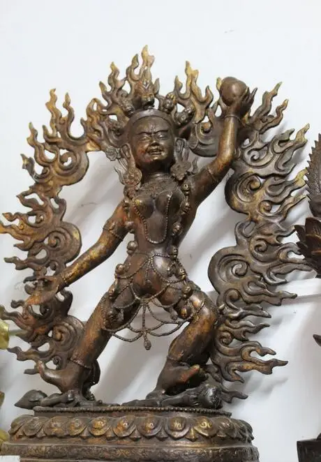 25" Tibet Buddhism Bronze Buddhism Tantra Vajrayogini Vajravarahi Buddha Statue