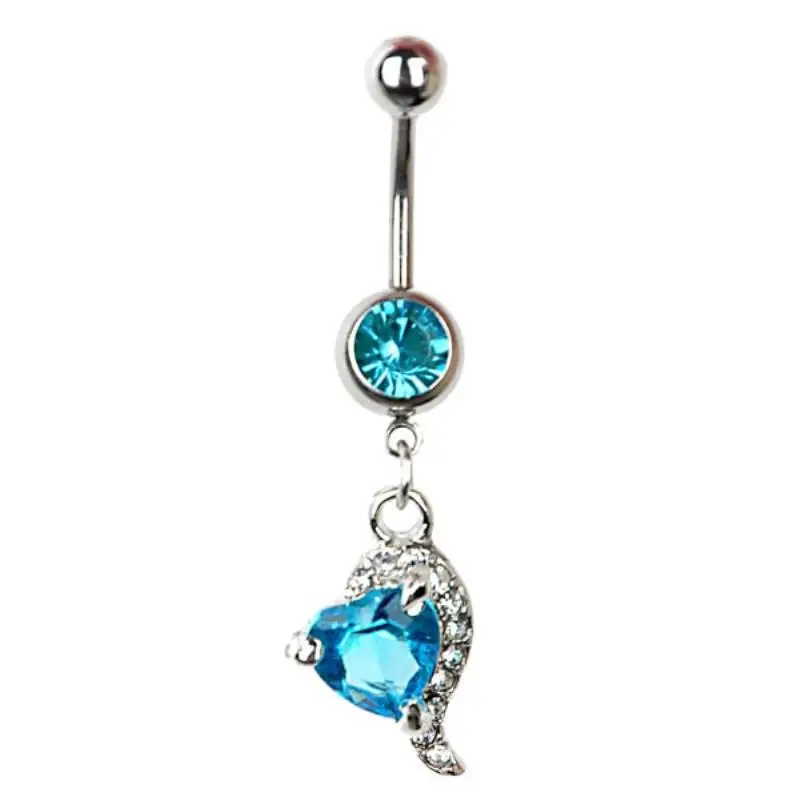 Shellhard Sexy Dangle Belly Bars Belly Button Rings Fashion Surgical Steel Rhinestone Body Jewelry Navel Piercing Rings