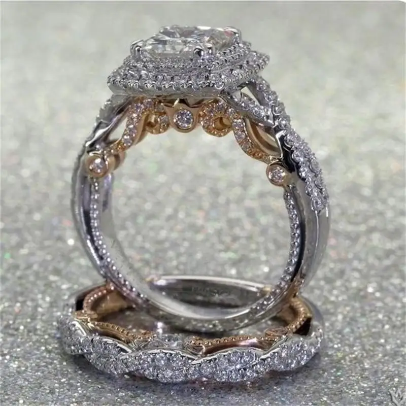 Fashion Female Crystal White Zircon Ring Set Boho 925 Silver Rose Gold Wedding Bridal Sets Promise Rings For Women
Fashion Female Crystal White Zircon Ring Set Boho 925 Silver Rose Gold Wedding Bridal Sets Promise Rings For Women