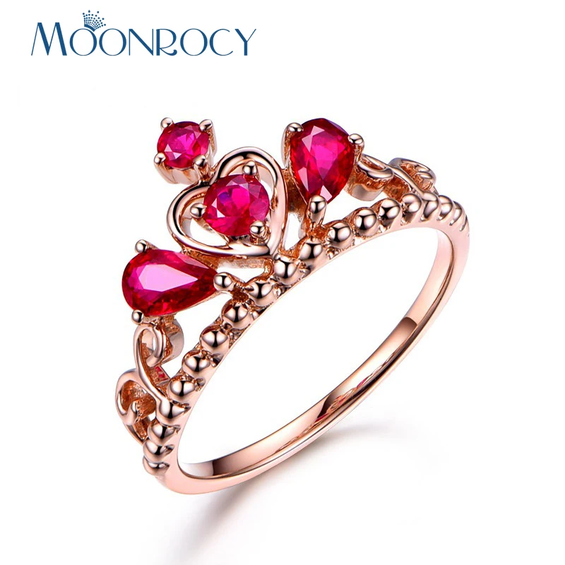 MOONROCY Crystal Ring Crown Rose Gold Color CZ Party Red Ring Wedding Jewelry for Women Girls Gift Drop Shipping Wholesale
MOONROCY Crystal Ring Crown Rose Gold Color CZ Party Red Ring Wedding Jewelry for Women Girls Gift Drop Shipping Wholesale