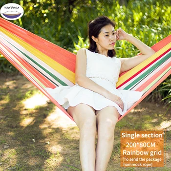 High Strength Portable Hammock 200*80cm Backpacking Hiking Woven Cotton Fabric Tender Green Striped Camping Furniture
High Strength Portable Hammock 200*80cm Backpacking Hiking Woven Cotton Fabric Tender Green Striped Camping Furniture