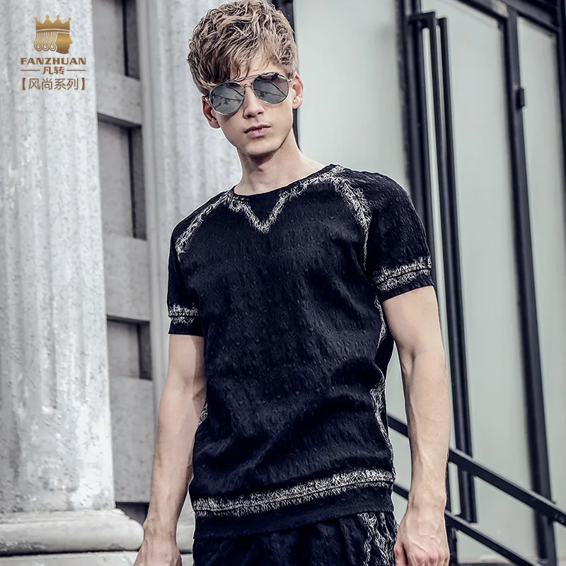 FANZHUAN brands free shipping New casual men's male summer style short-sleeved T-shirt geometric jacquard fabric printed 711031
FANZHUAN brands free shipping New casual men's male summer style short-sleeved T-shirt geometric jacquard fabric printed 711031