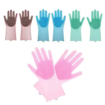 A Pair Silicon Dish Scrubber Rubber Gloves Food Grade Cleaning Sponge Dishwashing Brushs Magic Silicone Gloves Kitchen Helper
A Pair Silicon Dish Scrubber Rubber Gloves Food Grade Cleaning Sponge Dishwashing Brushs Magic Silicone Gloves Kitchen Helper
