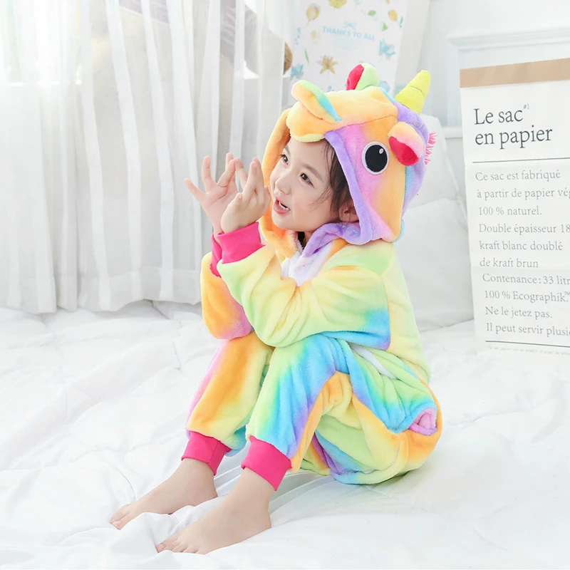 Rainbow Unicorn Children Pajama for Girls Boys Onesie Flannel Children's Pajamas Kigurumi Animals Sleepwear Kids Pyjamas 4-12T
Rainbow Unicorn Children Pajama for Girls Boys Onesie Flannel Children's Pajamas Kigurumi Animals Sleepwear Kids Pyjamas 4-12T