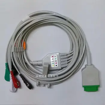One of the five lead ECG cable button 11pin compatible with GE DASH 3000/4000/ monitor accessories
One of the five lead ECG cable button 11pin compatible with GE DASH 3000/4000/ monitor accessories