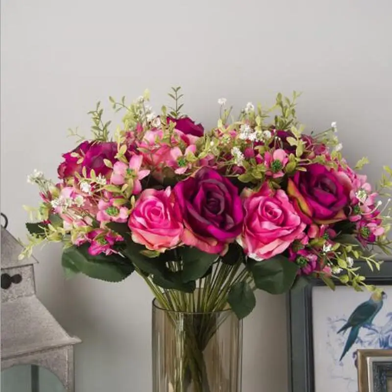 6heads/branch Wedding Party Valentine's Day Present Gift Home Decor Decration Artificial Rose Flower Plants Fake Silk Flowers
6heads/branch Wedding Party Valentine's Day Present Gift Home Decor Decration Artificial Rose Flower Plants Fake Silk Flowers