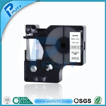 20PK compatible DYMO D1 black on white tape 43613