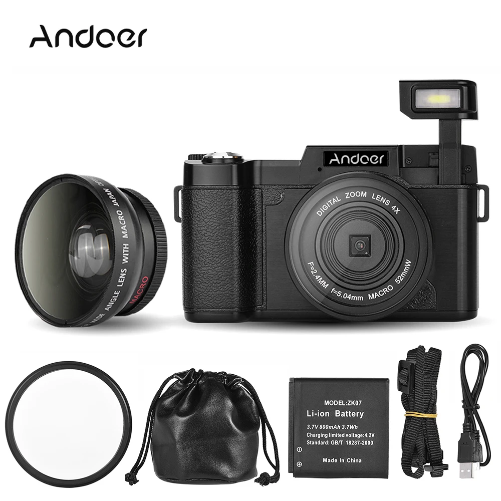 Andoer CDR2 1080P Full HD Digital Video Camera 24MP 4X digital zoom Anti-shake Camera Camcorder With Flashlight Wide-angle Lens
Andoer CDR2 1080P Full HD Digital Video Camera 24MP 4X digital zoom Anti-shake Camera Camcorder With Flashlight Wide-angle Lens