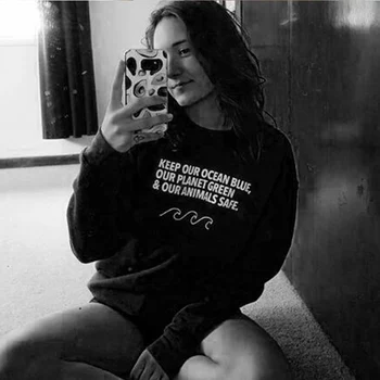 Keep Our Ocean Blue Planet Green Animals Safe Pullover Sweatshirt Korean Women Harajuku Hoodie Causal Outerwear Drop Shipping
Keep Our Ocean Blue Planet Green Animals Safe Pullover Sweatshirt Korean Women Harajuku Hoodie Causal Outerwear Drop Shipping