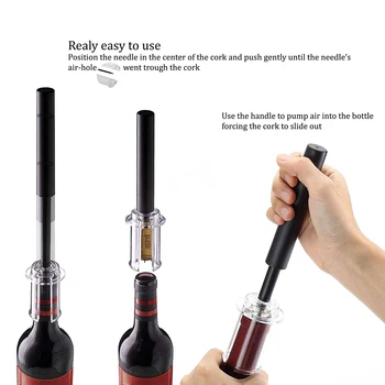 1PC Air Pressure Type Wine Bottle Opener ABS Pin Type Bottle Pumps Corkscrew Cork Out Tool Red Wine Opener
1PC Air Pressure Type Wine Bottle Opener ABS Pin Type Bottle Pumps Corkscrew Cork Out Tool Red Wine Opener