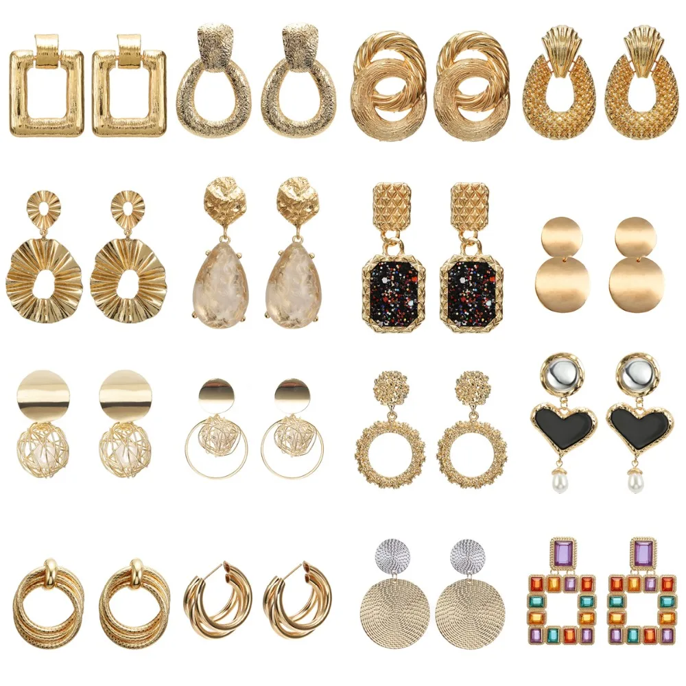 Hot Popular Metal Drop Dangle Earrings For Women Geometric Wedding Party Vintage Gold Summer Gifts Bohemian Jewelry Bijoux 2019
Hot Popular Metal Drop Dangle Earrings For Women Geometric Wedding Party Vintage Gold Summer Gifts Bohemian Jewelry Bijoux 2019