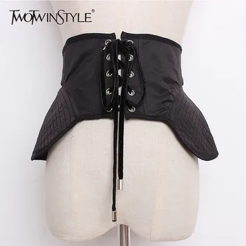 TWOTWINSTYLE Vintage Womens Belt High Waist Lace Up Adjustable Wide Tunic Belts For Women Autumn Fashion Accessories 2020
TWOTWINSTYLE Vintage Womens Belt High Waist Lace Up Adjustable Wide Tunic Belts For Women Autumn Fashion Accessories 2020