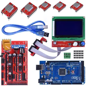 Mega 2560 R3 Mega2560 REV3 w/ USB Cable + RAMPS 1.4 Controller + RAMPS 1.4 LCD 12864 LCD Module for Arduino 3D Printer Kit
Mega 2560 R3 Mega2560 REV3 w/ USB Cable + RAMPS 1.4 Controller + RAMPS 1.4 LCD 12864 LCD Module for Arduino 3D Printer Kit