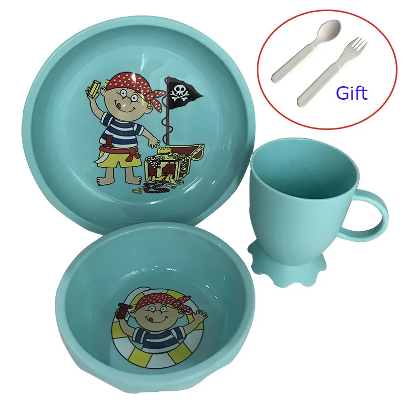 

Children Tableware BPA Free Unbreakable Safe Plastic Baby Food Set Kids Dinnerware Plate Bowl Cup Infant Dishes For Toddlers