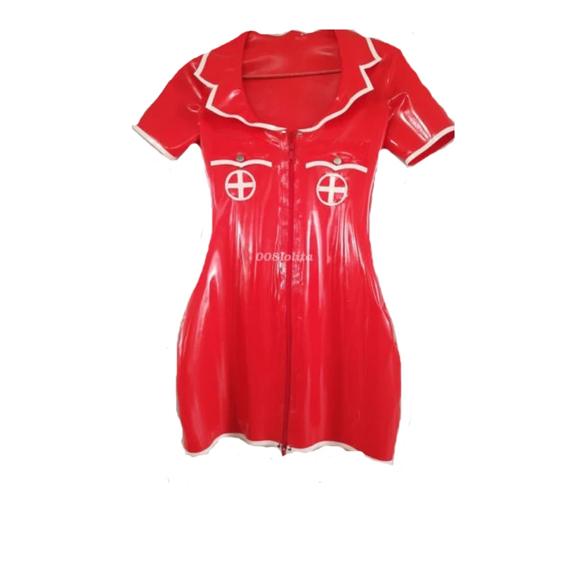100% Latex Rubber Fancy Dress Red and White Skirt Cosplay Part Dress With Zipper Size XXS-XXL
100% Latex Rubber Fancy Dress Red and White Skirt Cosplay Part Dress With Zipper Size XXS-XXL