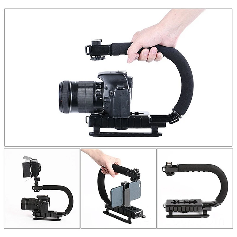 U-Grip Triple Shoe Mount Video Action Stabilizing Handle Grip Rig for iPhone 8 X Smartphone for Gopro Canon Sony DSLR Camera
U-Grip Triple Shoe Mount Video Action Stabilizing Handle Grip Rig for iPhone 8 X Smartphone for Gopro Canon Sony DSLR Camera