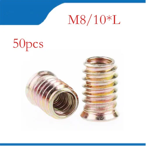 

furniture legs m10 50pcs/lot M8/M10 Female Male E-Nut Wood Insert Nut Dowel Screw Fixing for Furniture Legs and Bun Feet