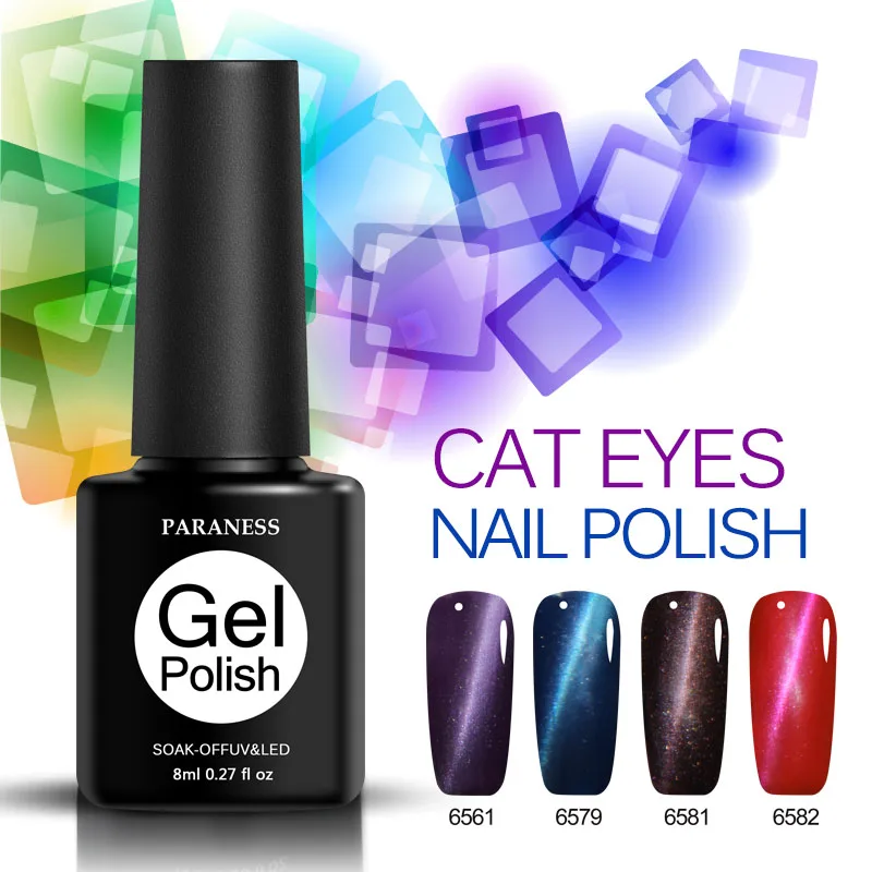Paraness 3D Cat Eyes UV Nail Gel Polish Magnetic Gel Colorful Color Magnet Top Coat Lacquer Semi Permanent Led Design of Nails
Paraness 3D Cat Eyes UV Nail Gel Polish Magnetic Gel Colorful Color Magnet Top Coat Lacquer Semi Permanent Led Design of Nails