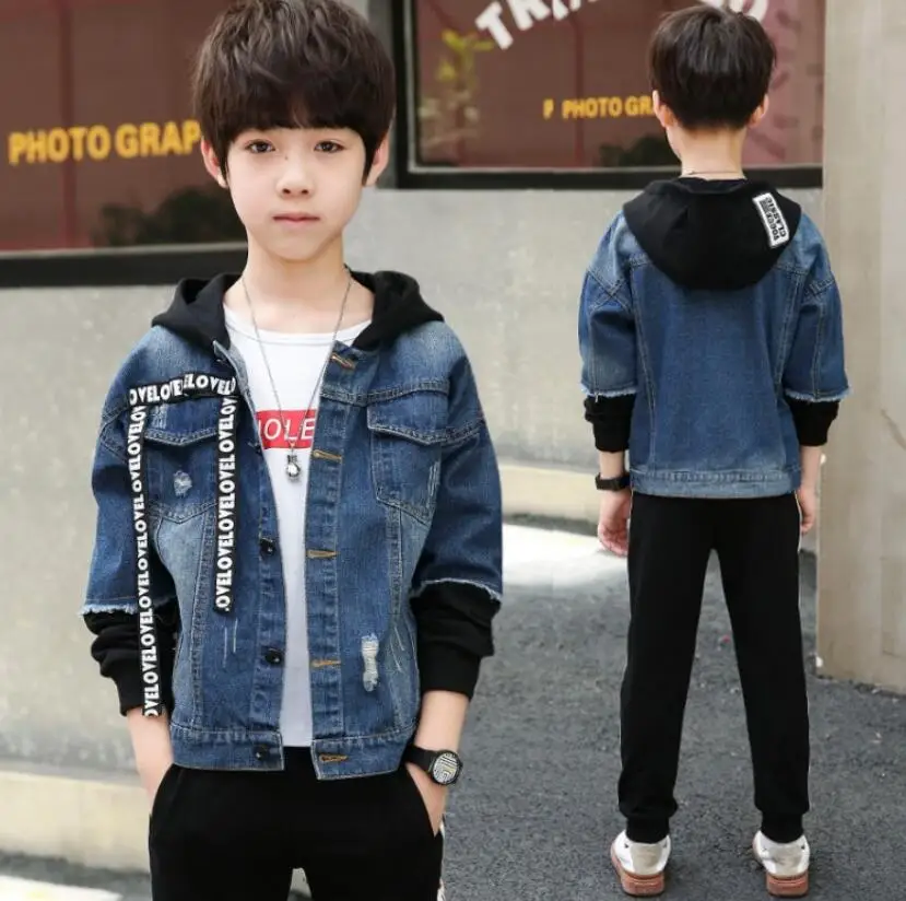 Boys casual Jacket kids Denim coat Children Outerwear clothing Spring Autumn boy hooded Jeans Clothes For 5-12 years kids
Boys casual Jacket kids Denim coat Children Outerwear clothing Spring Autumn boy hooded Jeans Clothes For 5-12 years kids