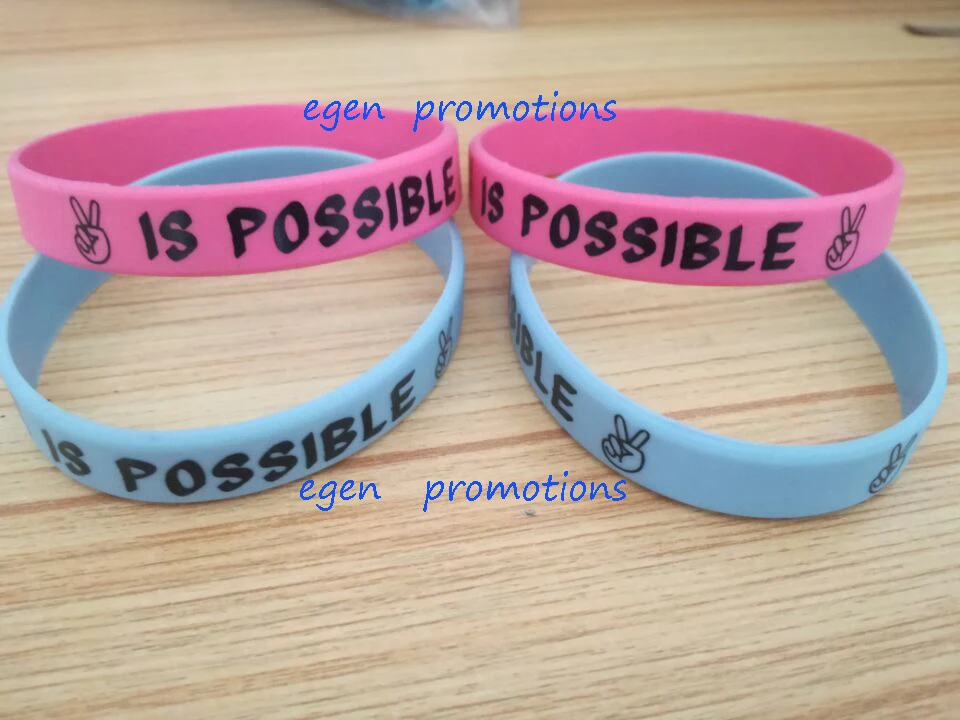 custom rubber silicone bracelets victory is possible text or logo for events & promotion gifts
custom rubber silicone bracelets victory is possible text or logo for events & promotion gifts