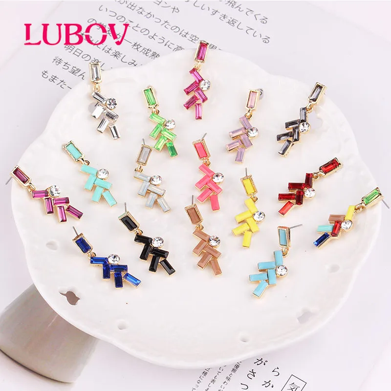 LUBOV Multicolor Rectangle Crystal Stones Drop Earrings Irregular Geometric Dangle Earrings Rhinestone Inlaid Women Party Jewel
LUBOV Multicolor Rectangle Crystal Stones Drop Earrings Irregular Geometric Dangle Earrings Rhinestone Inlaid Women Party Jewel