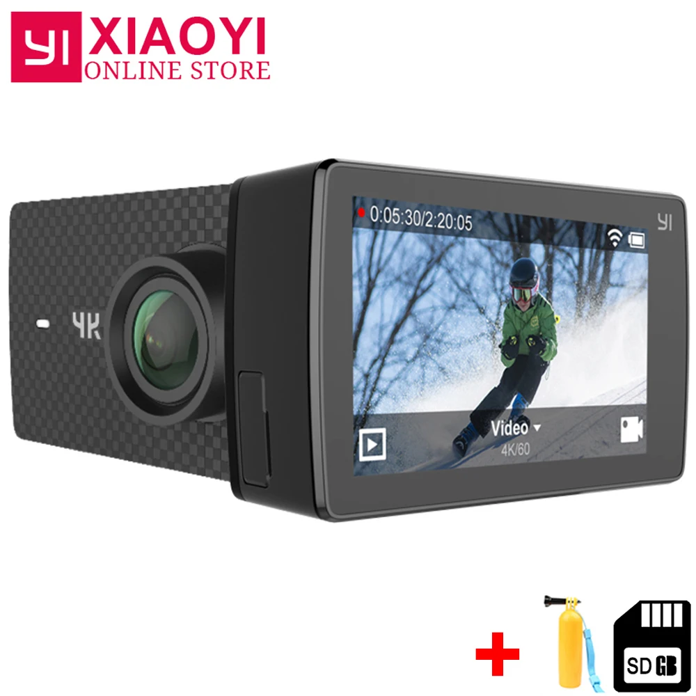 

Xiaomi YI 4K+(Plus) Action Cam Sport Camera Xiaoyi 4K+ Action Camera Amba H2 4K/60fps 12MP CMOS 2.2"LDC 155 Degree RAM WIFI