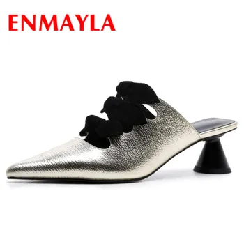 ENMAYLA Genuine Leather Shoes Woman High Heels Pointed Toe Summer Sandals Shoes Size 34-40 Cuts-out Slingbacks Shoes Sandals
ENMAYLA Genuine Leather Shoes Woman High Heels Pointed Toe Summer Sandals Shoes Size 34-40 Cuts-out Slingbacks Shoes Sandals
