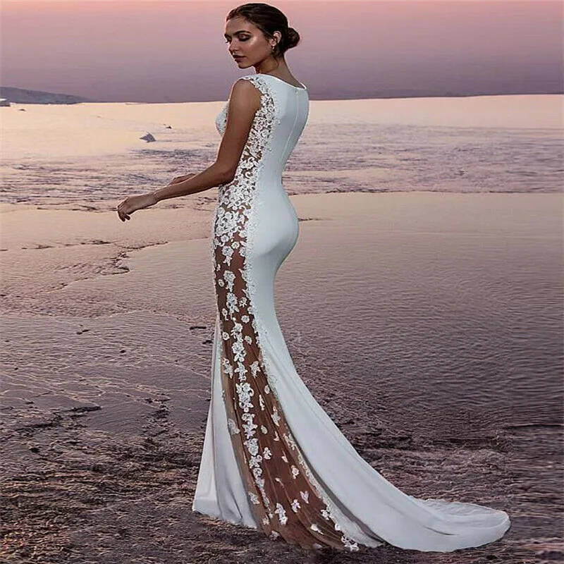 Hirigin хит продаж женское платье макси сексуальное кружевное с вышивкой длинное