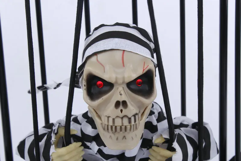 Halloween Hang Prisoner Ghost Electric Skull Bar Haunted House Halloween Ghost Voice Skeleton Prop Halloween Decoration A8A68 (4)
