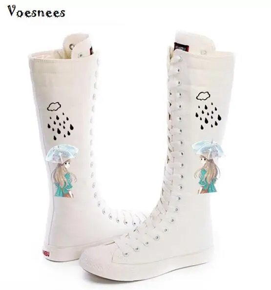 Fashion Doodling Zipper Girl's Canvas Shoes Boots Women High-top Canvas Shoes White Black Hand Painted Boot Leisure Board Shoes
Fashion Doodling Zipper Girl's Canvas Shoes Boots Women High-top Canvas Shoes White Black Hand Painted Boot Leisure Board Shoes