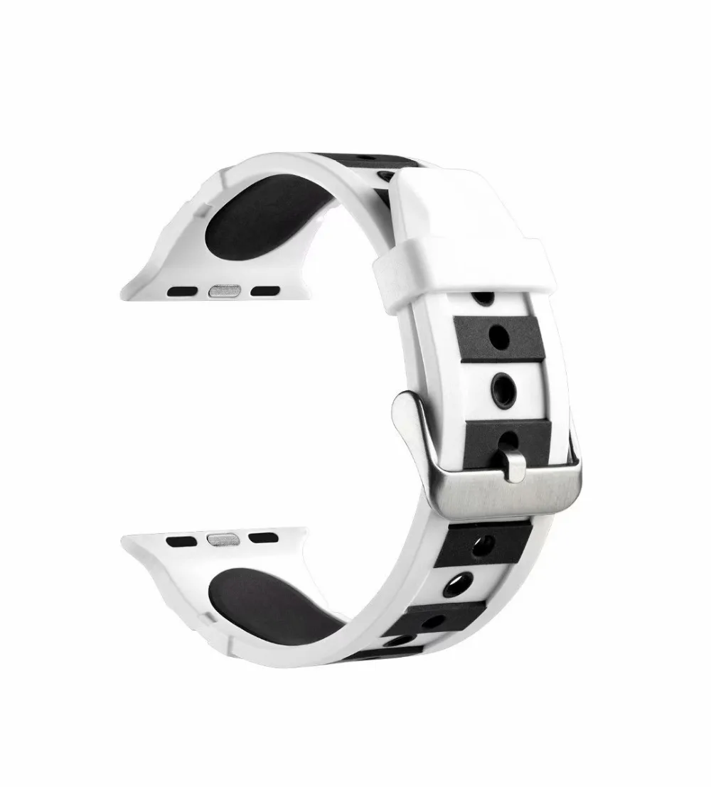Two Colors Designed Silicone Band for Apple Watch Band 4 3 2 1 Outdoor Soft Stap for iWatch 44mm 40mm 42mm 38mm Belt Replacement
Two Colors Designed Silicone Band for Apple Watch Band 4 3 2 1 Outdoor Soft Stap for iWatch 44mm 40mm 42mm 38mm Belt Replacement